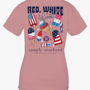 NWT Simply Southern Collection, X-Large, Red, White & Sweet, T-shirt